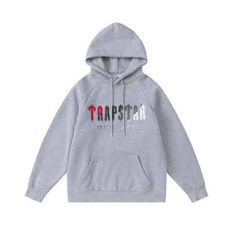 Trapstar niche trendy brand sweatshirt trousers sports leisure suit men and women couple autumn and winter plus velvet letter embroidery (20)