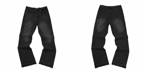 Gallery Dept Black Horizontal Stitched Distressed Jeans