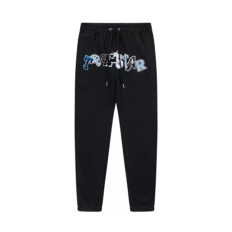 Trapstar autumn and winter casual sports suit hooded sweatshirt pants pullover simple letter drawstring top pants (45)