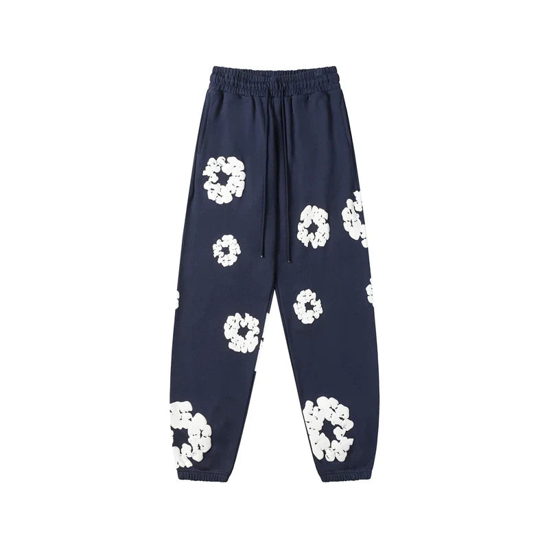 Denim Tears Kapok Foam Print Jogger Pants Navy Blue Streetwear Trousers