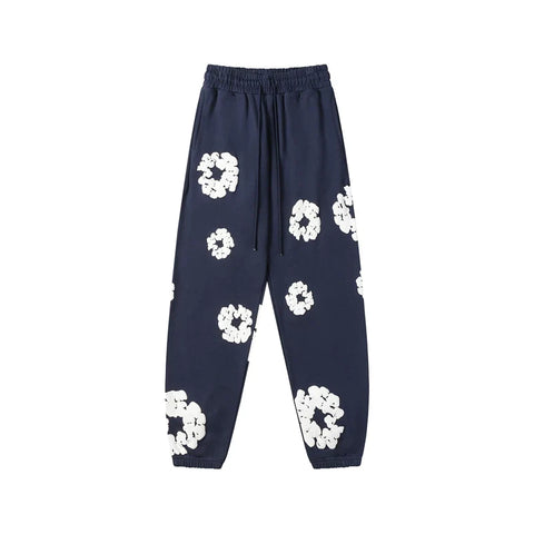 Denim Tears Kapok Foam Print Jogger Pants Navy Blue Streetwear Trousers