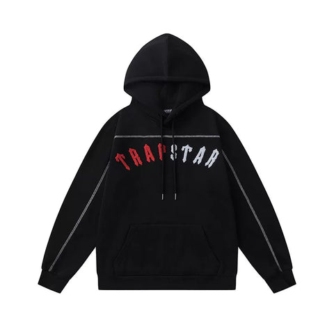 Trapstar autumn and winter casual sports suit hooded sweatshirt pants pullover simple letter drawstring top pants (36)