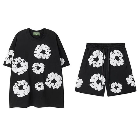 Denim Tears Black Cotton Wreath Matching Set