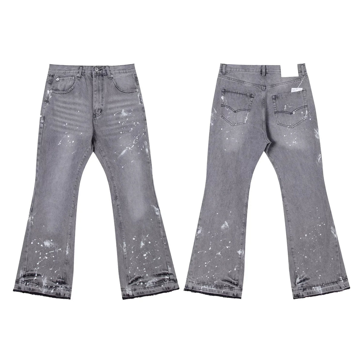 Gallery Dept Grey‑Wash Paint‑Splatter Flare Jeans