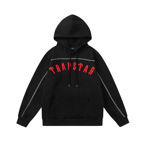 Trapstar autumn and winter casual sports suit hooded sweatshirt pants pullover simple letter drawstring top pants (34)