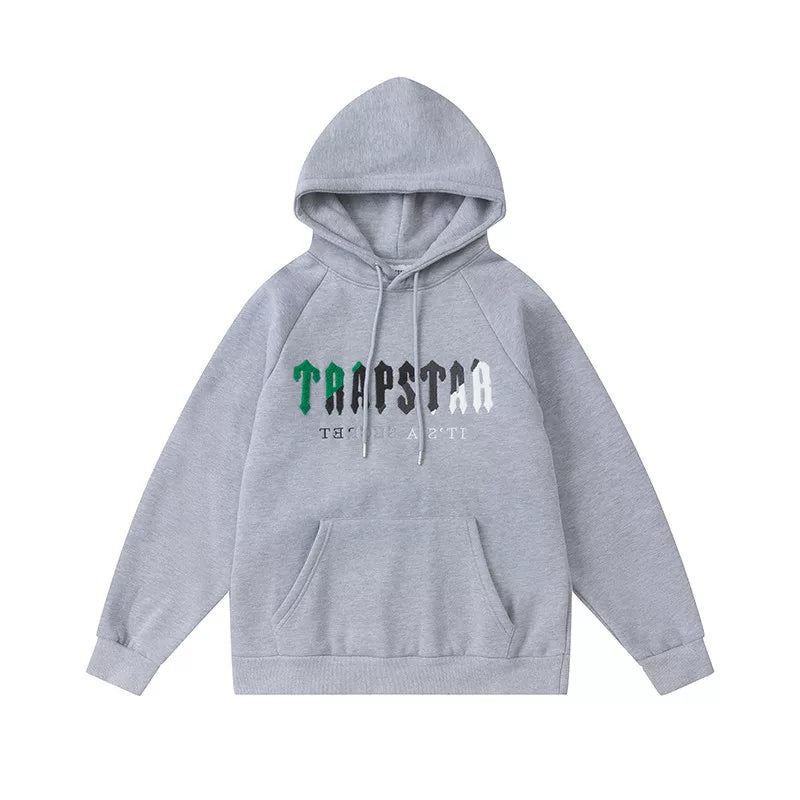 Trapstar autumn and winter casual sports suit hooded sweatshirt pants pullover simple letter drawstring top pants (15)