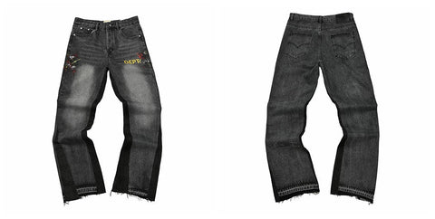 Gallery Dept Dark Washed Text Print Jeans