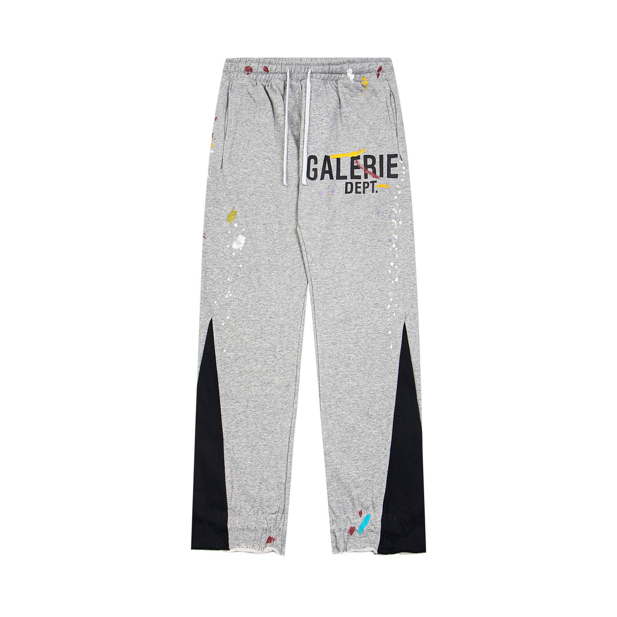 Gallery Dept  Grey Contrast Side Panel Logo Print Flare Sweatpants