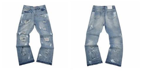 Gallery Dept Heavy Ripped Light‑Wash Jeans