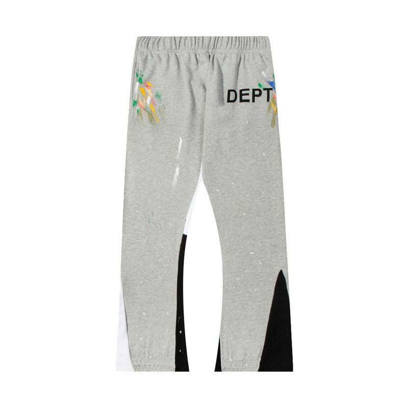 Gallery Dept  Grey Color Splash Spliced Flare Sweatpants