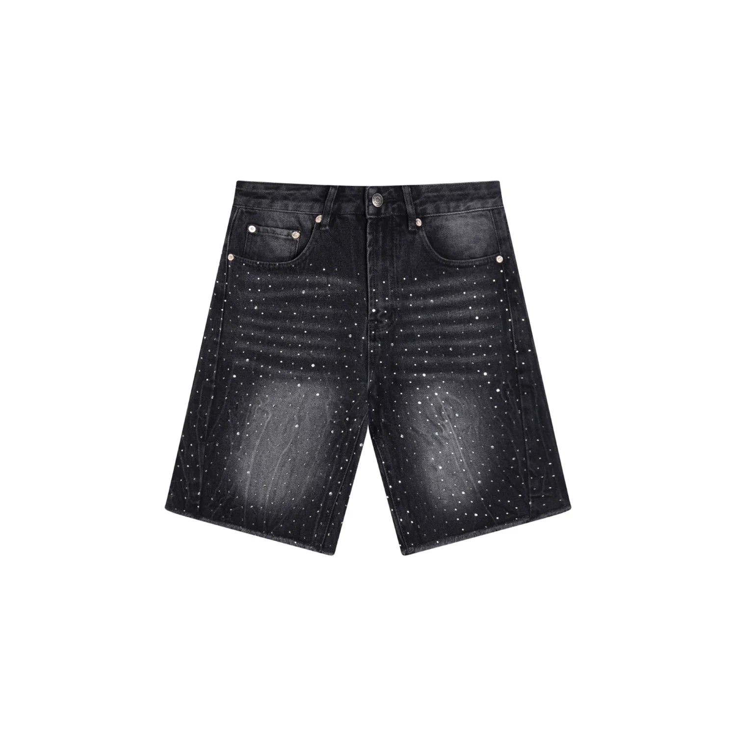GALLERY DEPT RHINESTONE BLACK DENIM JORT SHORTS