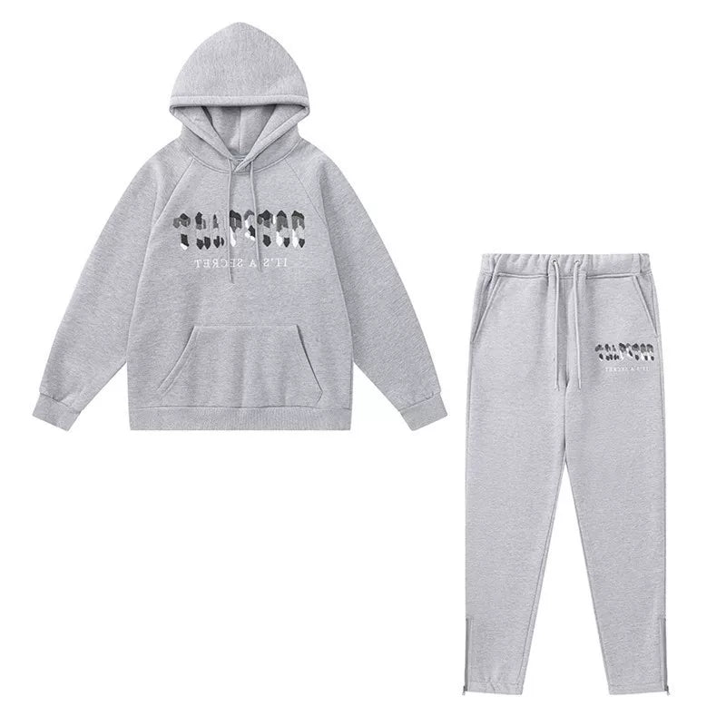 American tide trapstar blue gray tiger head gradient towel embroidered men's and female couple sweater trousers casual set (17)