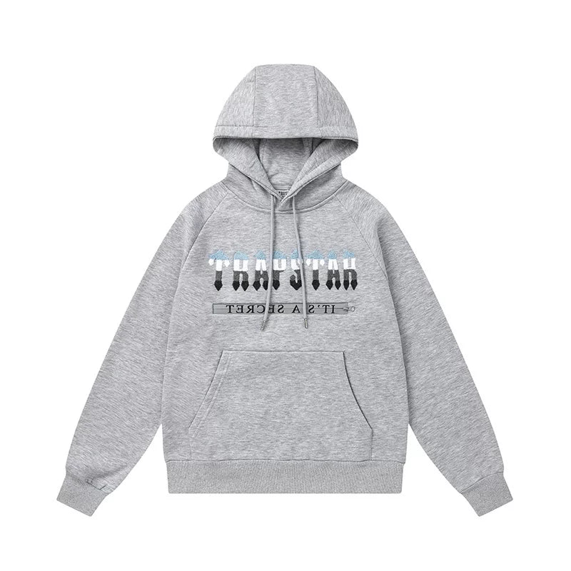 Trapstar autumn and winter casual sports suit hooded sweatshirt pants pullover simple letter drawstring top pants (53)