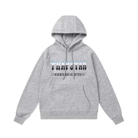 Trapstar autumn and winter casual sports suit hooded sweatshirt pants pullover simple letter drawstring top pants (53)