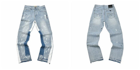Gallery Dept White‑Trim Spliced Washed Jeans