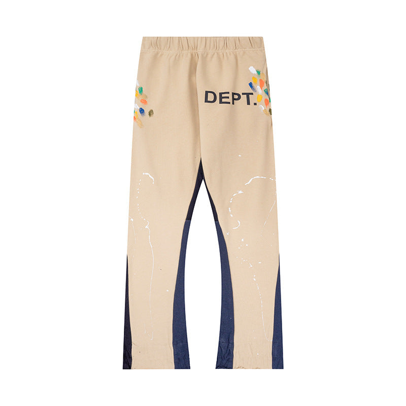 Gallery Dept Apricot Hand Splatter Two-Tone Inset Flare Sweatpants