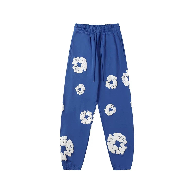 Denim Tears Kapok Foam Print Jogger Pants Bright Blue Streetwear Trousers