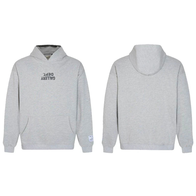 GALLERY DEPT REVERSED LOGO HOODIE HEATHER GREY