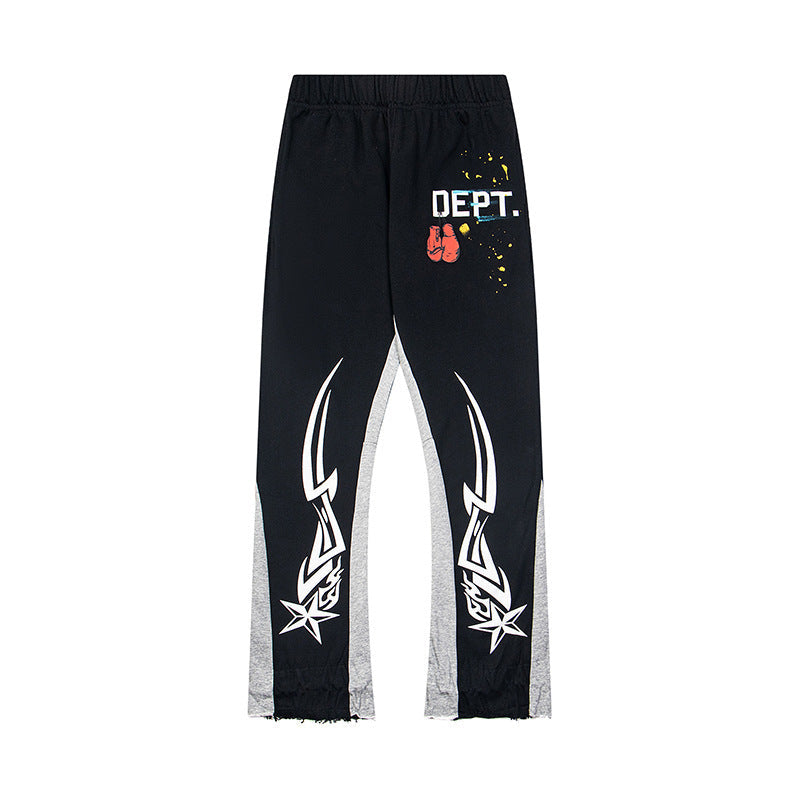 Gallery Dept Black Tribal Star Graphic Flare Sweatpants