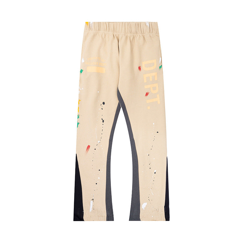 Gallery Dept Apricot Vertical Dept Logo Hand Splatter Stacked Flare Pants