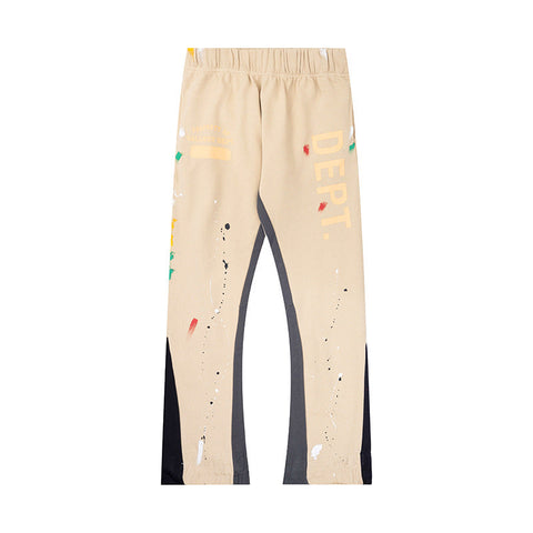 Gallery Dept Apricot Vertical Dept Logo Hand Splatter Stacked Flare Pants