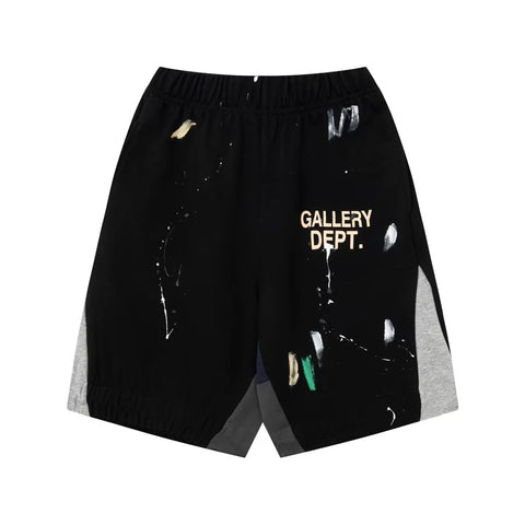 GALLERY DEPT PAINT SPLATTER PRINT BLACK COTTON SHORTS