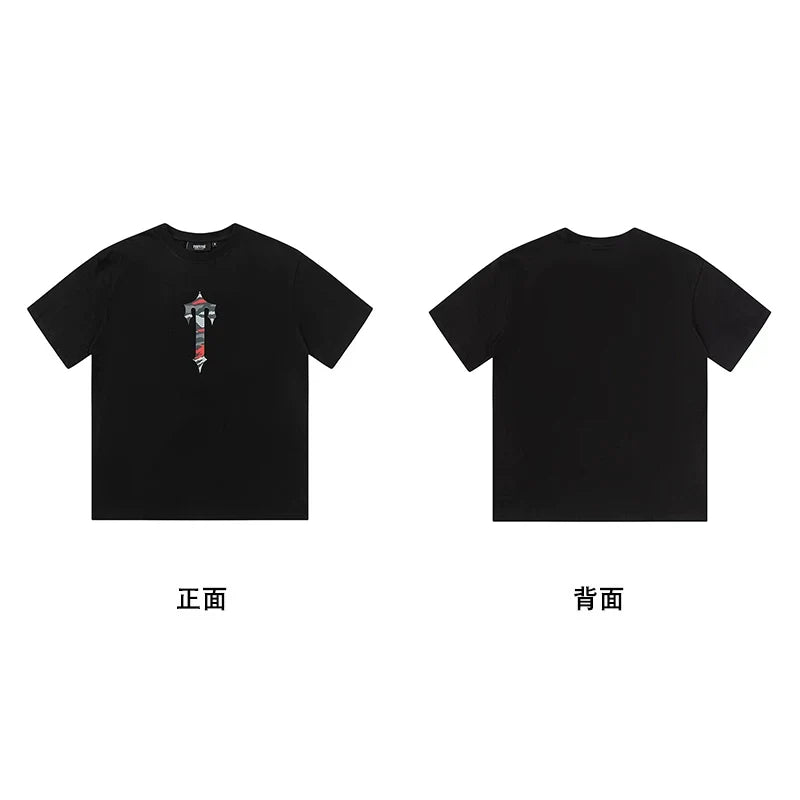 Trapstar short-sleeved T-shirt summer 2025 new letter print men and women casual loose round neck European and American trendy ins (6)