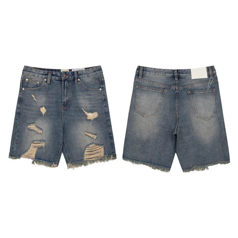 GALLERY DEPT RIPPED DISTRESSED DENIM JORT SHORTS VINTAGE WASH