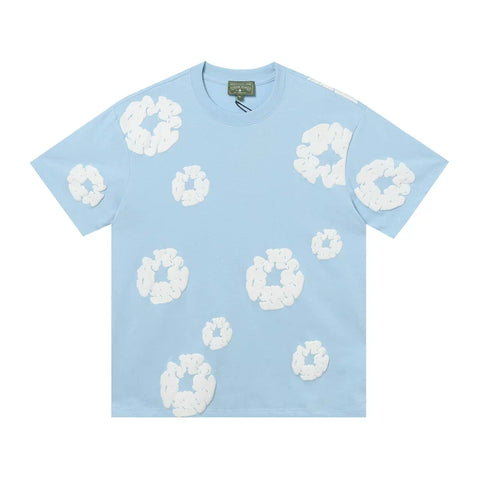 Denim Tears Cotton Wreath Light Blue Unisex Short Sleeve T Shirt
