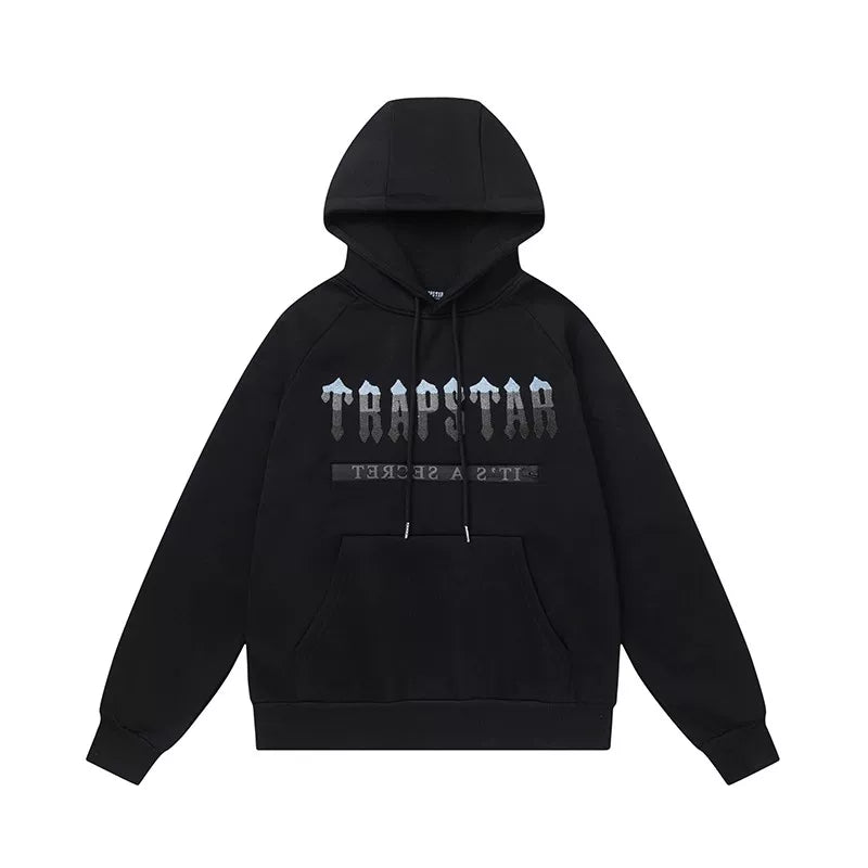 Trapstar autumn and winter casual sports suit hooded sweatshirt pants pullover simple letter drawstring top pants (52)