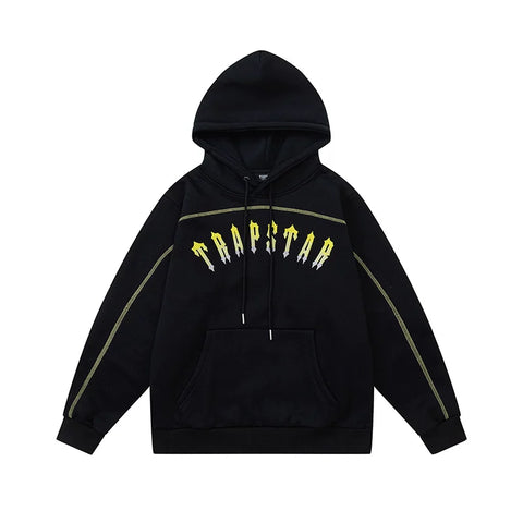 Trapstar niche trendy brand sweatshirt trousers sports leisure suit men and women couple autumn and winter plus velvet letter embroidery (46)