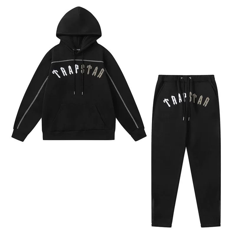 American tide trapstar blue gray tiger head gradient towel embroidered men's and female couple sweater trousers casual set (12)