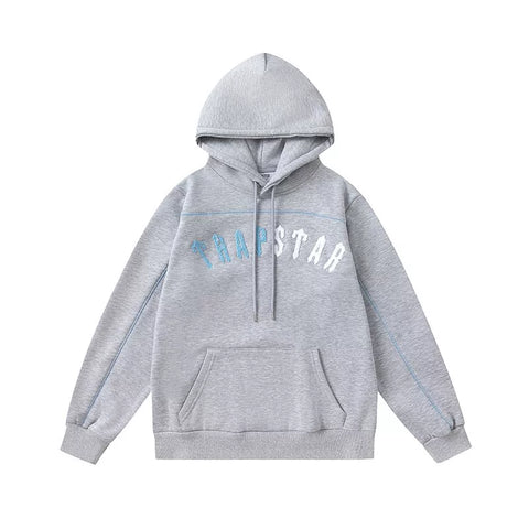 Trapstar autumn and winter casual sports suit hooded sweatshirt pants pullover simple letter drawstring top pants (38)