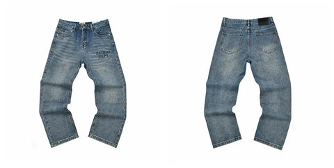 Gallery Dept Light‑Blue Text Logo Washed Jeans