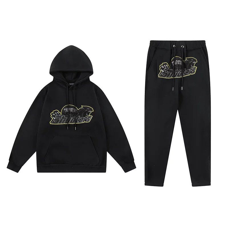 American tide trapstar blue gray tiger head gradient towel embroidered men's and female couple sweater trousers casual set (7)