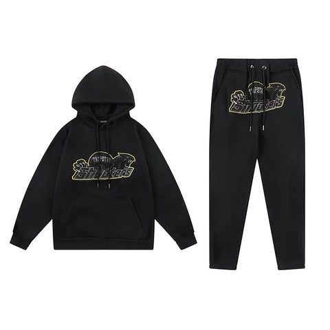 American tide trapstar blue gray tiger head gradient towel embroidered men's and female couple sweater trousers casual set (7)