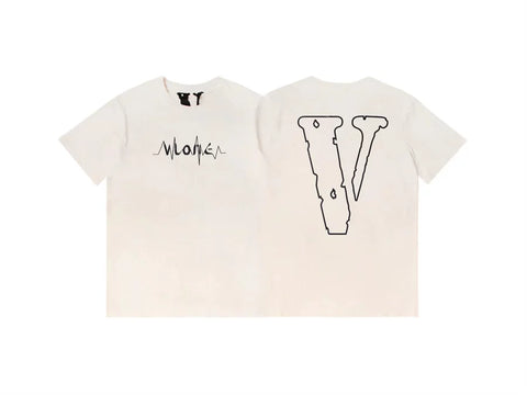 Vlone Outline Pulse Wave Graphic T-Shirt - Off-White