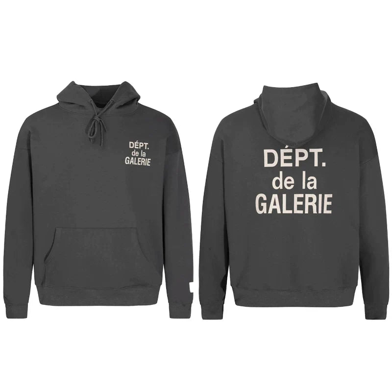 GALLERY DEPT DEPT DE LA GALERIE GOLD LOGO HOODIE BLACK