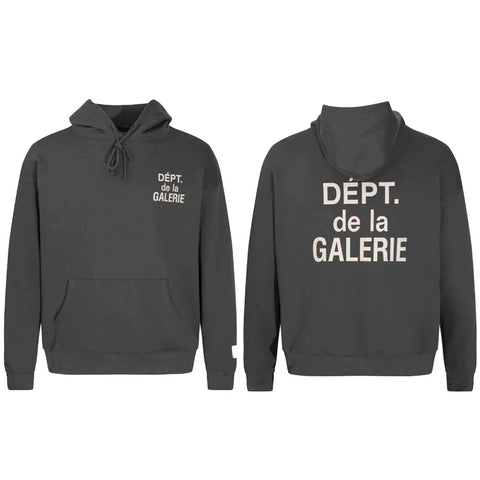 GALLERY DEPT DEPT DE LA GALERIE GOLD LOGO HOODIE BLACK