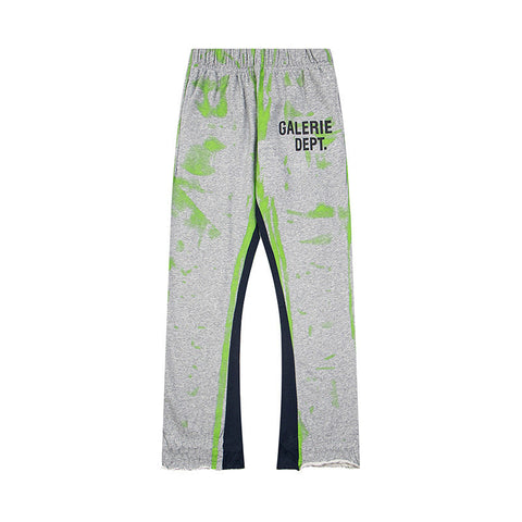 Gallery Dept Heather Grey Green Tie Dye Flare Sweatpants