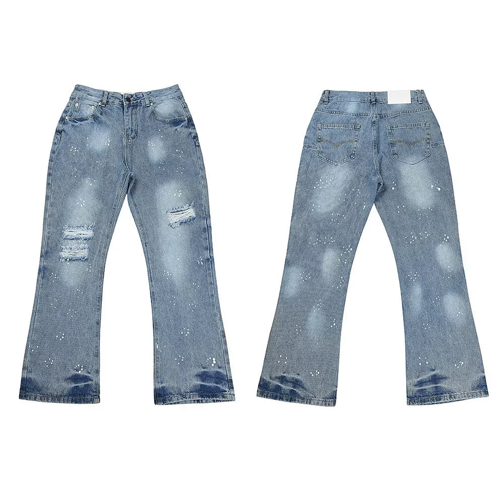 Gallery Dept Bleach Spot Light‑Wash Flare Jeans