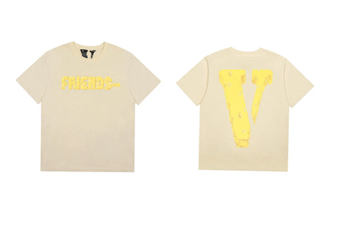 Vlone Cheese "FRIENDS-" Graphic T-Shirt - Off-White