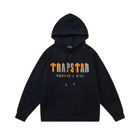 Trapstar autumn and winter casual sports suit hooded sweatshirt pants pullover simple letter drawstring top pants (9)