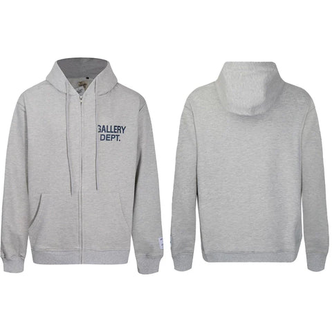 GALLERY DEPT LOGO ZIP UP HOODIE BLACK