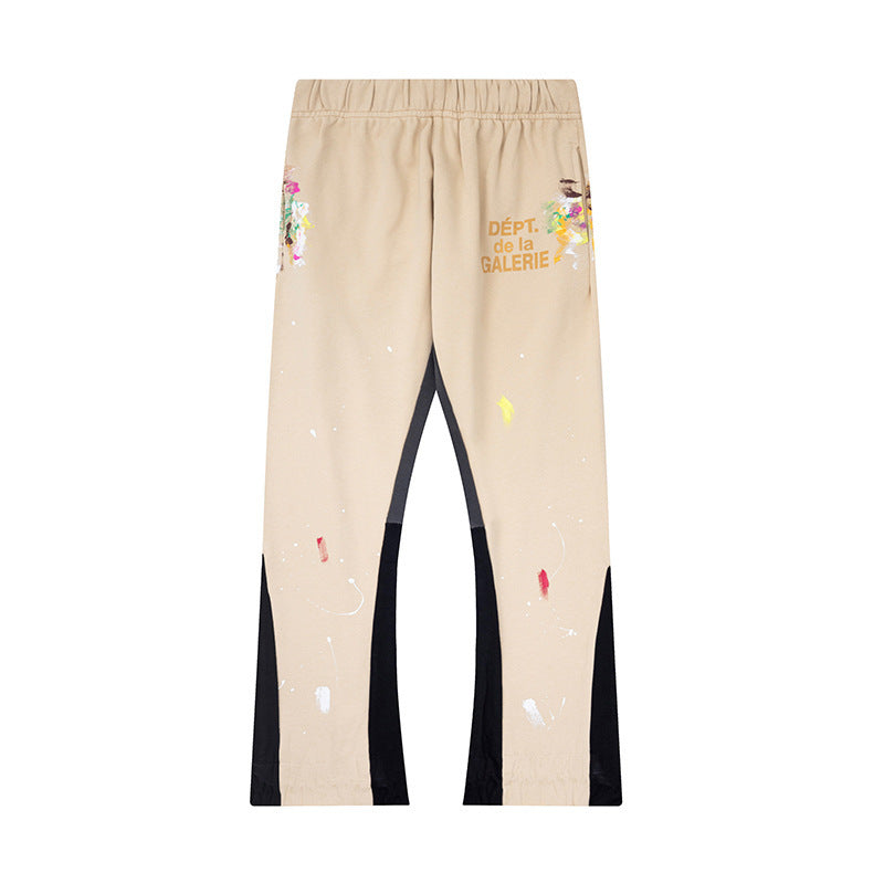 Gallery Dept apricot Paint Splatter Patchwork Flare Sweatpants