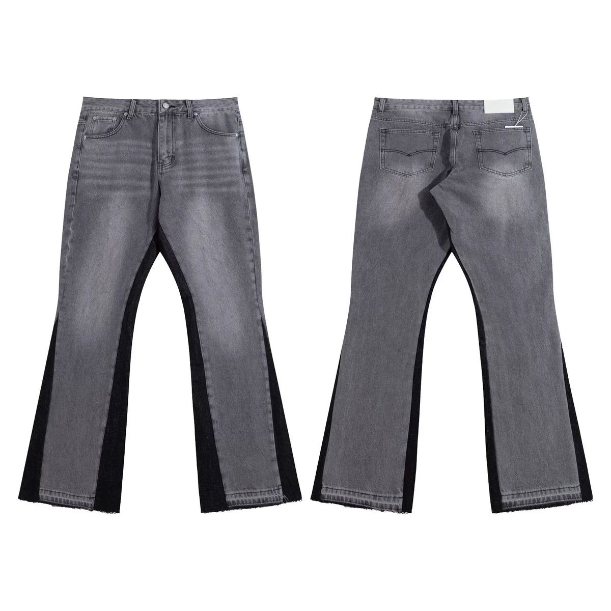 Gallery Dept Black‑Side‑Panel Grey Flare Jeans