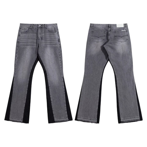 Gallery Dept Black‑Side‑Panel Grey Flare Jeans