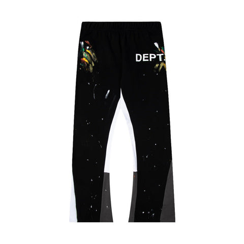 Gallery Dept Black Artistic Paint Splatter Color Inset Flare Sweatpants