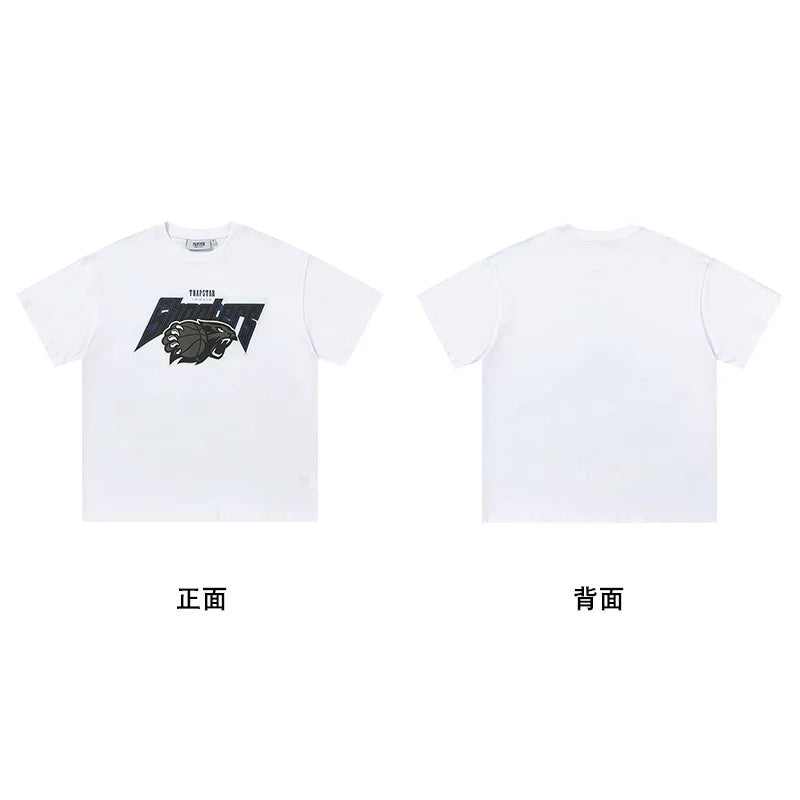 Trapstar short-sleeved T-shirt summer 2025 new letter print men and women casual loose round neck European and American trendy ins (31)