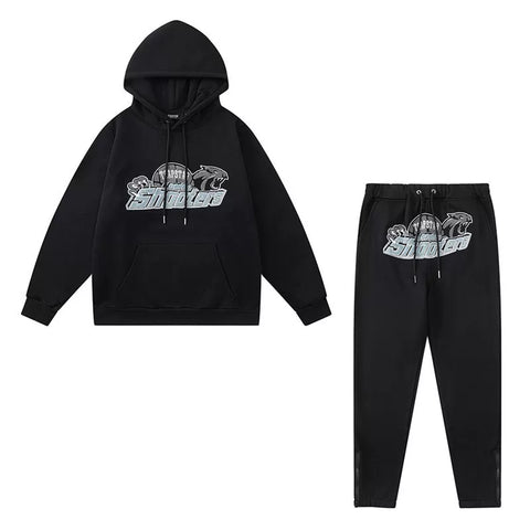American tide trapstar blue gray tiger head gradient towel embroidered men's and female couple sweater trousers casual set (10)